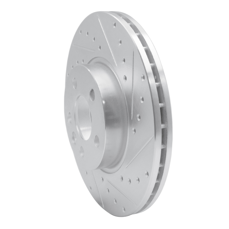 Volkswagen EuroVan Brake Rotor (1) - Front Right - R1 Concepts - Drilled & Slotted - Silver - `01-`03